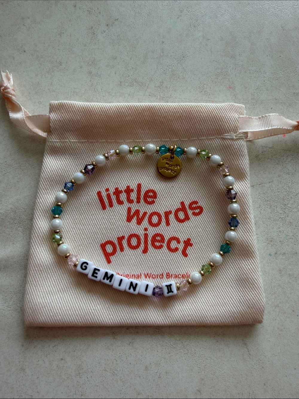 “GEMINI” Little Words Project Beaded Bracelet-Size L/XL